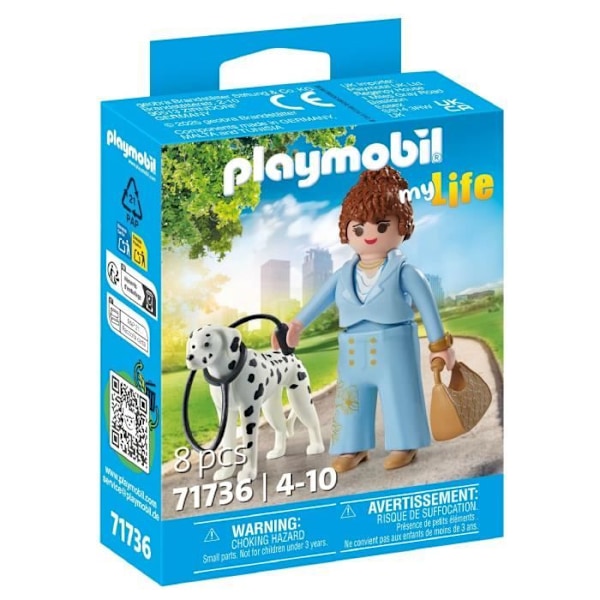 PLAYMOBIL 71736 Liikennealan naisammattilainen käsilaukun ja dalmatialaisen kanssa, My Life, 8 osaa, Suositeltu ikä 4 vuotta ja yli Flerfärgad