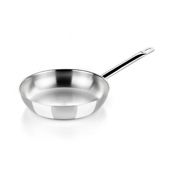 Stegepande - BRA - 30 cm - 18/10 rustfrit stål - Tredobbelt diffuserbund - Ergonomisk håndtag Metalliskt silver