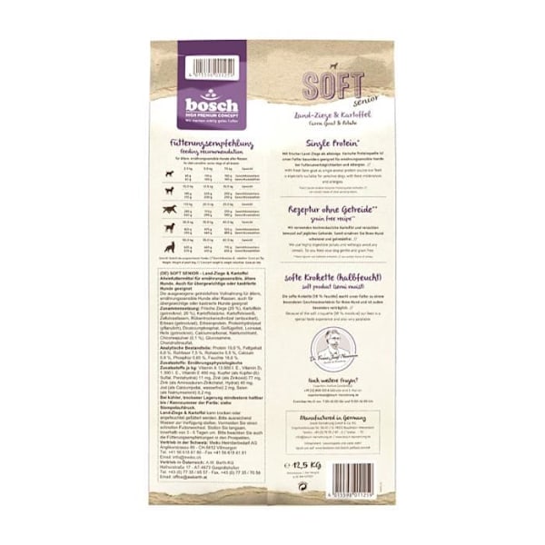 Senior Hundefoder - Bosch - HPC Plus - Gedde/Kartoffel - 12,5 kg - Sort