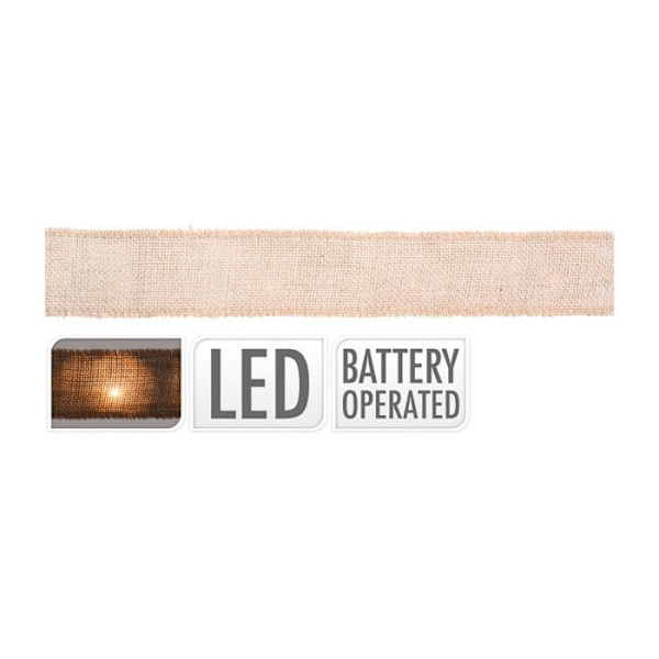 Guirlande Loop 20 LED med batterier 2m x 5cm 2xAA Vit