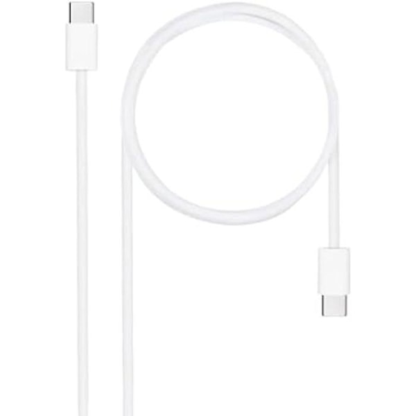 NANOCABLE 10.01.6002-CO - USB-C 2.0-kabel 60W 3A, USB-C hane till USB-C hankontakt, vit färg, 2 m