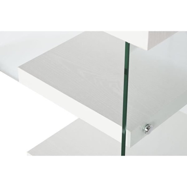 transparent vit skrivbordsglas trä mdf 120 x 50 x 76 cm