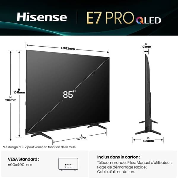 Hisense 85E7Q PRO QLED 85" 4K