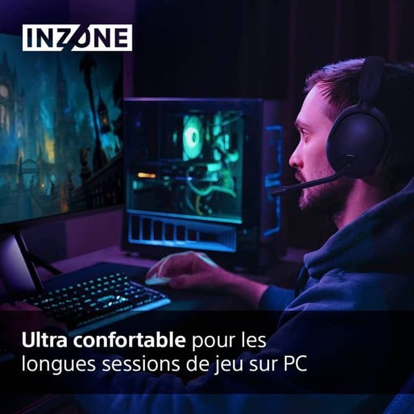 Sony INZONE Wireless H5 Gaming Headset - 360 Spatial Sound til PC/PS5 - Sort-PC-tilbehør Sort