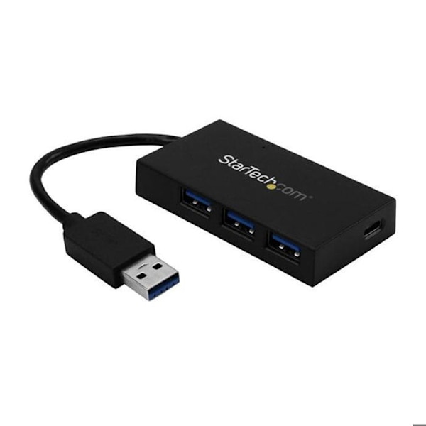 USB 3.0 Hub - STARTECH - 4 porte - 3x USB-A og 1x USB-C - Opladning og synkronisering - Sort