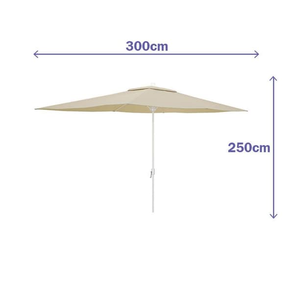 Päivävarjo Marbueno Beige polyesteriteräs 200 x 300 cm