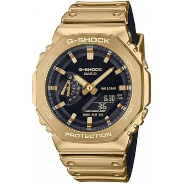 Ur - CASIO - GM-2100YMG-9AER - Sort Silikone - Kvarts - Analog Digital Visning Svart guld