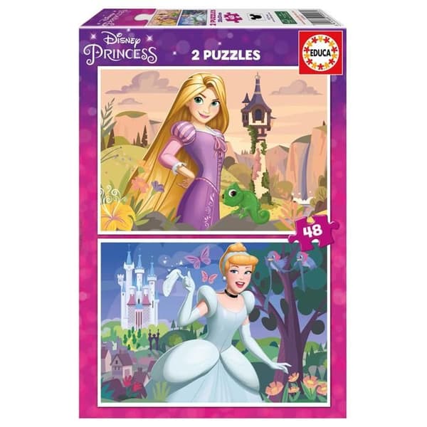 Puslespil 2 x 48 brikker: Disney