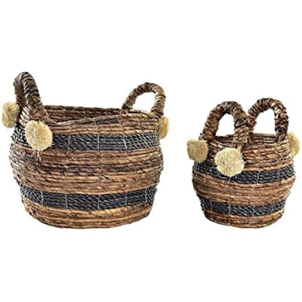 Korisarja - DKD Home Decor - Vakio - Ruskea ja musta - 31 x 31 x 33 cm Brunt och svart