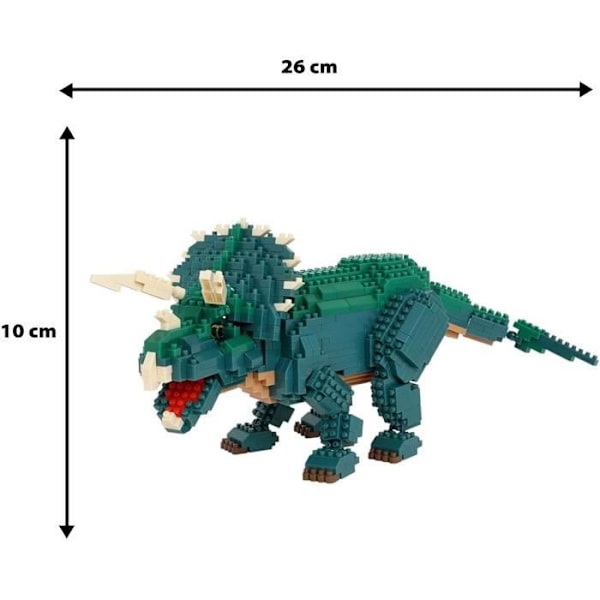 Figurine i mursten - BANDAI - NANOBLOCK - Triceratops Deluxe - 930 dele