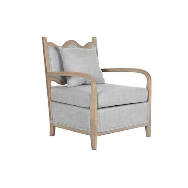 Lænestol DKD Home Decor Gran Polyester Lysebrun Lysegrå (66 x 70 x 88 cm)