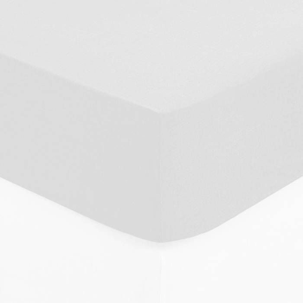 Drap-housse - ATMOSPHERA - Vit - 140x190 cm - Huvud H30 cm - 100% Bomull Vit