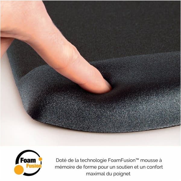 Håndledsstøtte - FELLOWES - PlushTouch - Sort - FoamFusion - Skridsikker - Microban