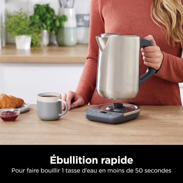 Vattenkokare - NINJA - KT201EU - 3000 W - 1,7 L - Justerbar temperatur - Rostfritt stål Rostfritt stål