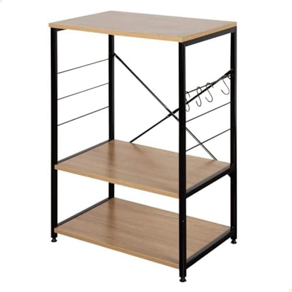 Auxiliær møbel - AKTIVE - 60 x 40 x 82 cm - Stål og spånplade - 2 hylder - 4 kroge