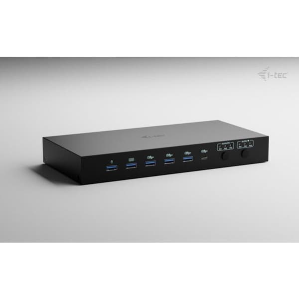 i-tec Docking Station KVM USB-C Musta 3 Laite Dual Video 92W