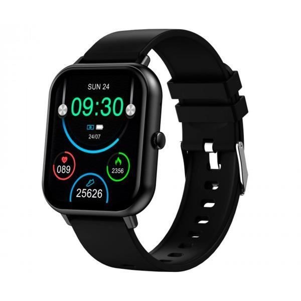 DCU Curved Glass PRO Square Sphere Smartwatch i sort farve med 1,83" touchskærm, Bluetooth-forbindelse