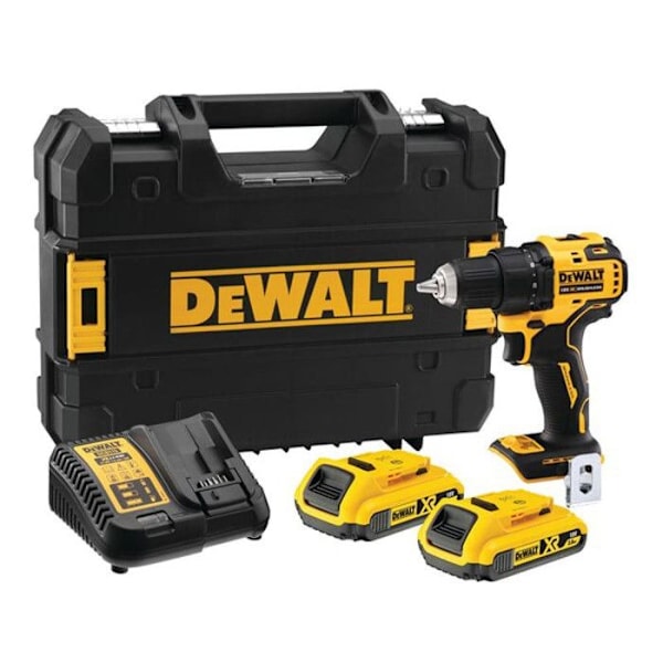 18V kompakti XR porakone/ruuvinväännin - DEWALT - DCD708D2T - 2 akkua 2Ah - 16 vääntömomentin säädön asentoa