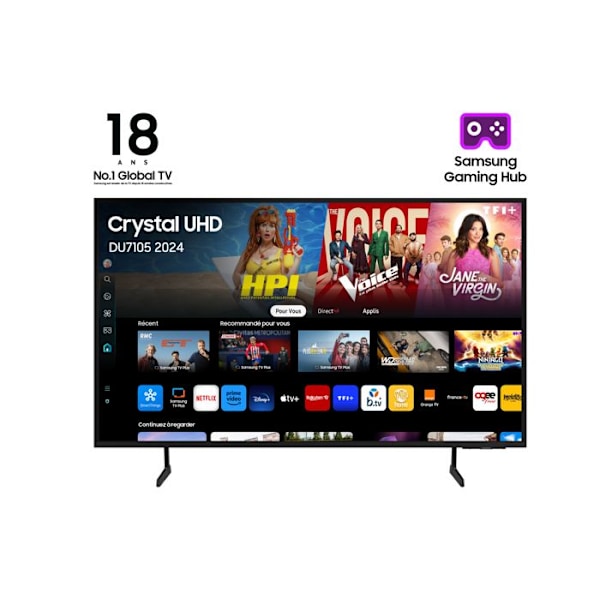 TV Samsung DU7105 50" 2024 Crystal 4K UHD TU50DU7105KXXC Sort