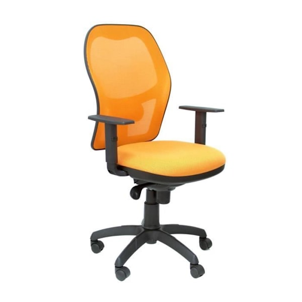 Jorquera stol orange sits i svart mesh