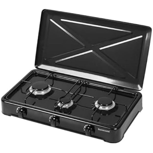 Comptoir med gas - RAVANSON - K-03TB - Sort, Hvid - 60 cm - 3 Zone(r) Sort, Hvid
