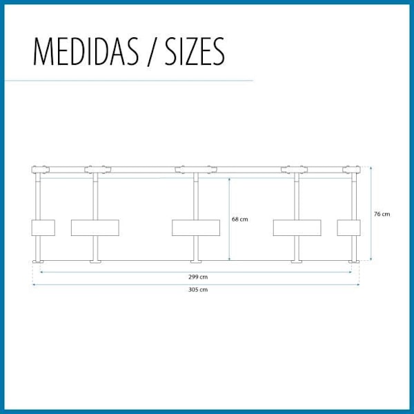 BESTWAY Steel Pro Tubular Above Ground Pool Kit - 305 x 76 cm - Rund (Leveres med filtreringspumpe og patron) Blå