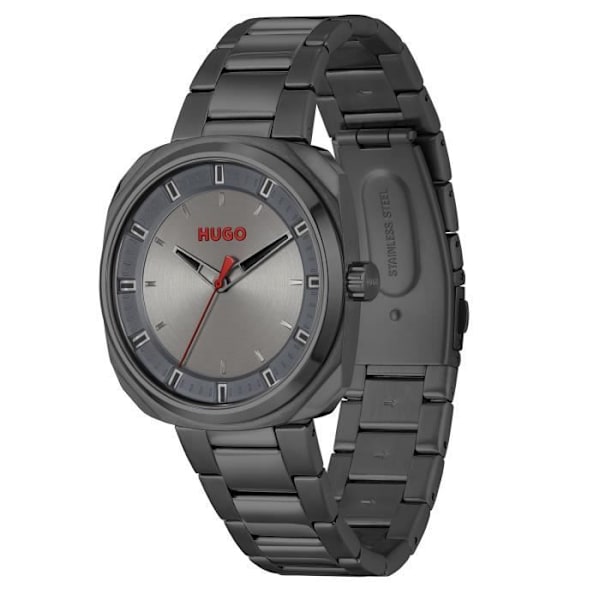 HUGO firkantet ur til mænd - Sort - Quartz - Metalarmbånd Svart