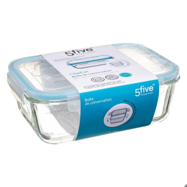 Clipeat Box - AC-DÉCO - 23 x 16,5 x 8,5 cm - Läpinäkyvä lasi - Tilavuus 1,73L Transparent