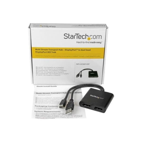 STARTECH.COM Mini DisplayPort til 2x DisplayPort multi-skærms splitter - 2-porters MST hub