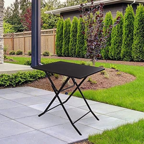 Foldable table - AKTIVE - Square model - 70x50x70 cm - Weather-resistant metal - 2 persons Grå