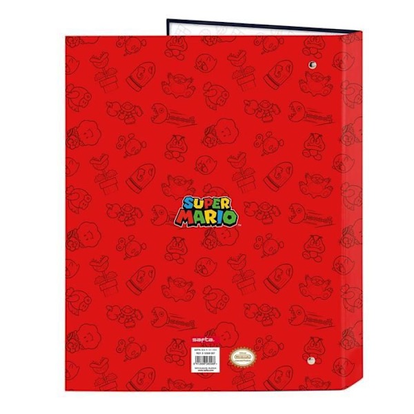 A4-nippu - Super Mario - Nerokas - 4 rengasta - 33 cm korkeus - Yhdiste