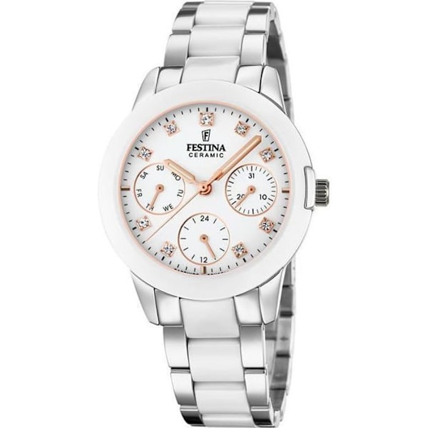Kello - Festina - 20497 - Analoginen - Ruusukulta - Keraamiikka ja Ruostumaton teräs Roséguld, Silver, Vit
