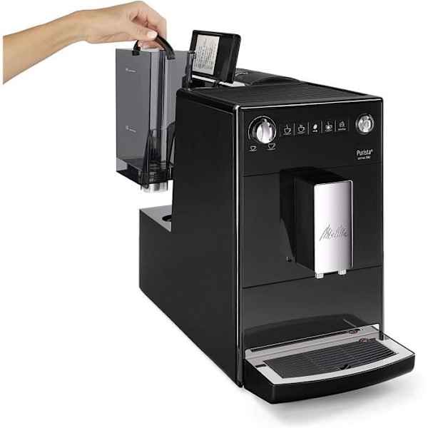 Melitta, Purista, Noir, F230-102 Automaattinen espressokone kahvimyllyllä, kompakti, hiljainen - 6766028