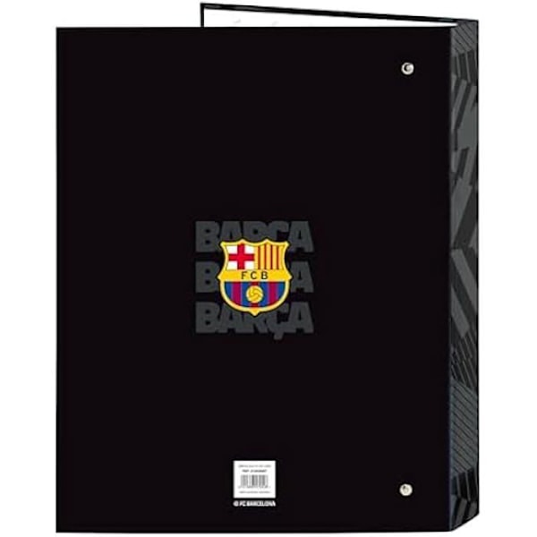 Ringbind - SAFTA - F.C. Barcelona - Sort - 4 ringe - Holdbar - Til børn sort
