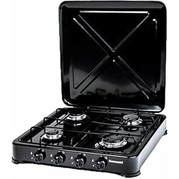 Kogeplade - RAVANSON K-04TB - Gas - 4 zoner - Sort