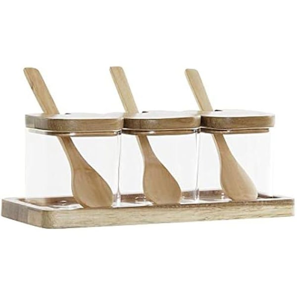 Bambu lådor - DKD HOME DECOR - Set om 3 - 20,5 x 8 x 1,5 cm - Flerfärgad - 150 ml Flerfärgad