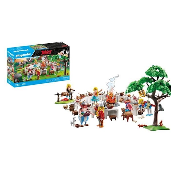 PLAYMOBIL 71827 Kyläjuhlat ja hahmo, Asterix, Asterix-sarjakuvan hahmot, 159 osaa, Sopii yli 5-vuotiaille Flerfärgad