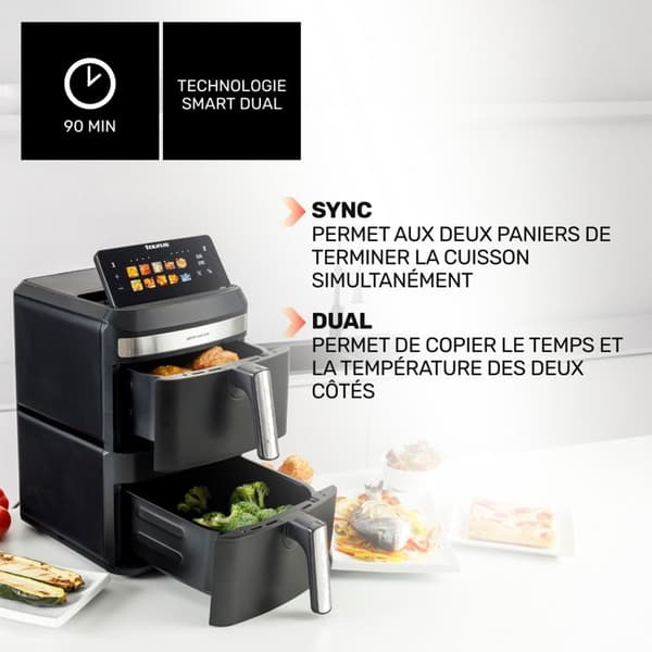 Luftfryer - TAURUS - Air Fry Duo Slim - 13L - 2800W - 10 Programmer