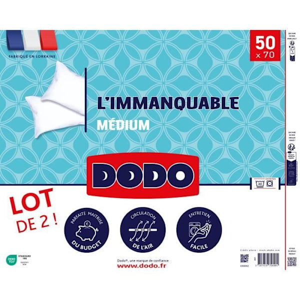DODO Sæt af 2 mellemstore puder - DET UUNDGÅELIGE - 50 x 70 cm - Hvid Sovrum