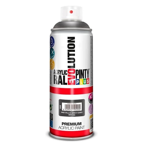 Spray maali - plus evolution - metallinharmaa NVS268 - 400 ml