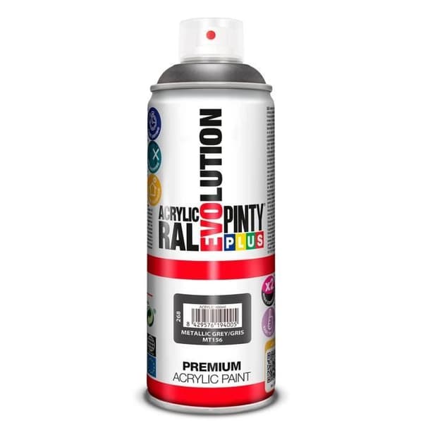 Spraymaling - PINTY - Plus Evolution - Metaliske grå NVS268 - 400 mL - Vejrbestandig grå