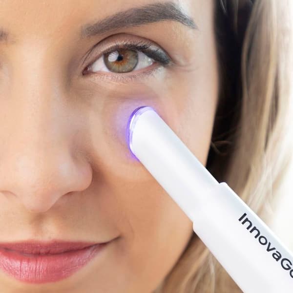 Pack Øjenmassageapparat - INNOVAGOODS - Therey + Rice Joyglow - Fototerapi - Termoterapi - Vibroterapi Vit