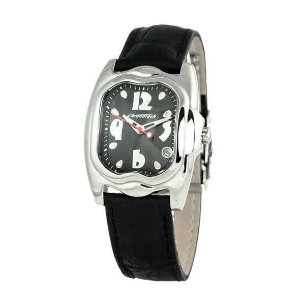 Chronotech CT7274L-05N Damklocka - Chronotech - Kvarts - Läder - Svart - Ø 33 mm