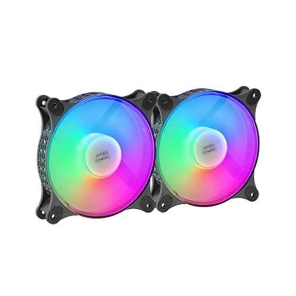 2 Mars Gaming MF-Duo RGB -kotelon tuulettimen sarja - 12 cm - musta musta