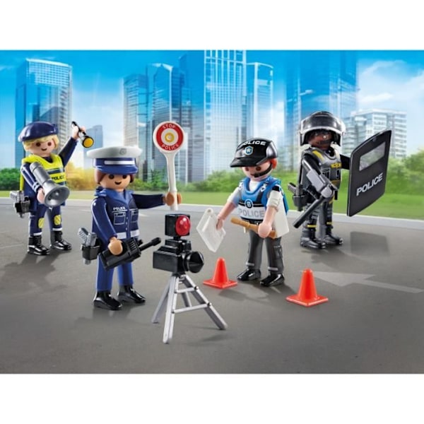 PLAYMOBIL 71730 Polisyrke-set 4 poliser, Actionhjältar, Poliserna, 35 delar, Från 4 år Flerfärgad