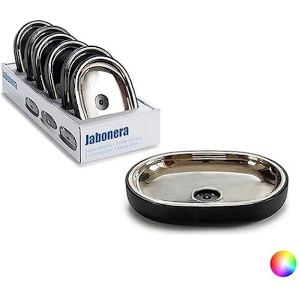 Keraaminen kylpyhuoneharja - BIGBUY HOME - Valkoinen ruostumatonta terästä saippuakuppi 9,5 x 13 cm Vit
