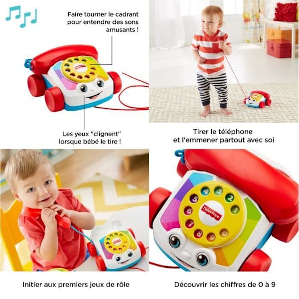 Fisher-Price - Animoitu puhelin - Kehittävä lelu - 12 kuukautta ja + FGW66 Blå