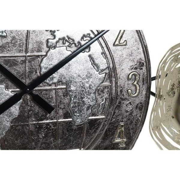 Väggklocka - DKD Hem Dekor - Världskarta - Guldmetall - 121 x 9,5 x 49,5 cm - Modern design gyllene