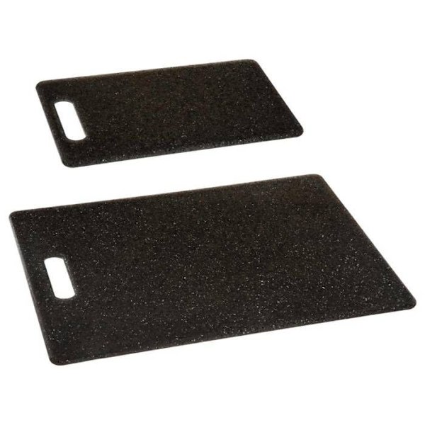 Skärbrädor - Design - Steneffekt - 2 delar - Svart - Lätt att underhålla Svart