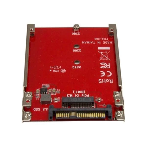 StarTech.com M.2-asema U.2 (SFF-8639) isäntäadapteri M.2 PCIe NVMe SSD:ille M.2-kortin U.2 adapteri punainen